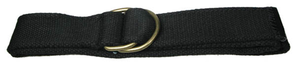Devanet  D ring belt with brass D ings and leather end tip