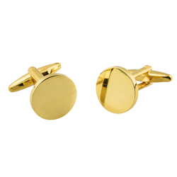 Gold plated cufflinks 15 mm