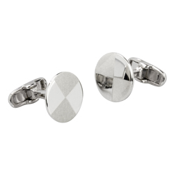 Round segmented sterling silver cufflinks