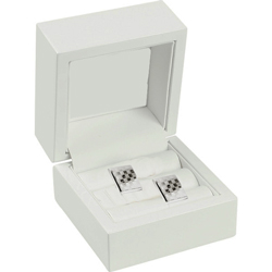 White wooden cufflink box