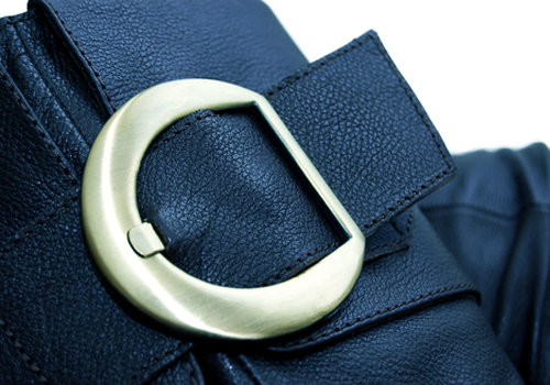 Buckle on blue leather